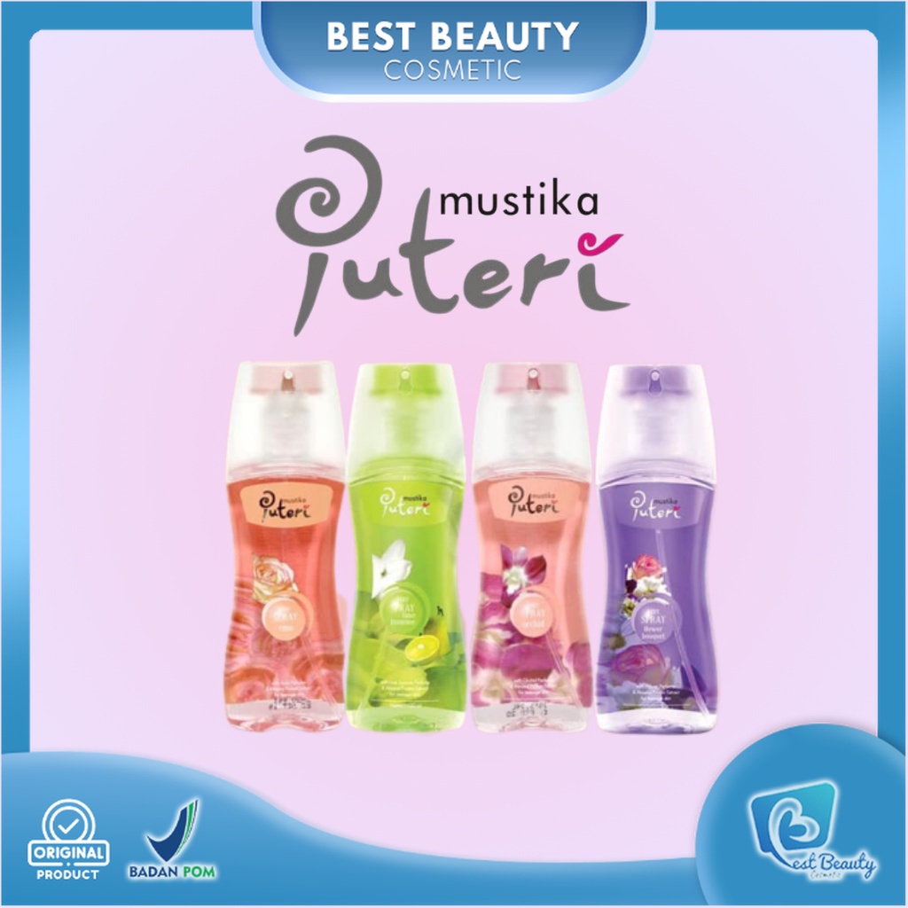 ★ BB ★ Mustika Ratu Puteri Body Spray | Orchid - Rose - Lime Jasmine - Flower Bouquet 100ml |