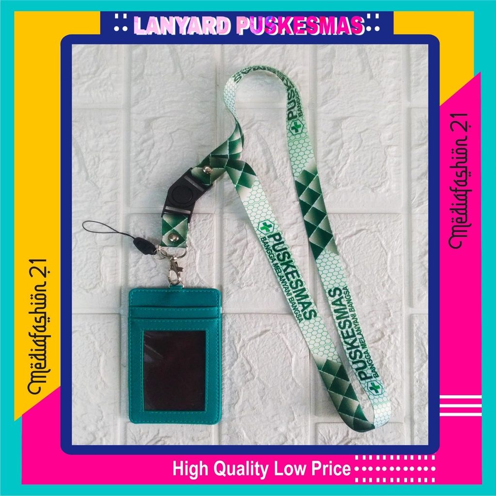 

PUSKESMAS Lanyard / Tali Gantungan ID Card - Dompet 4 Kartu, Free Strap ID, HP/Flashdisk