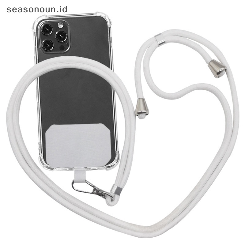 Seasonoun Universal Crossbody Nylon Patch Phone Lanyards Tali Lanyard Tali Ponsel.
