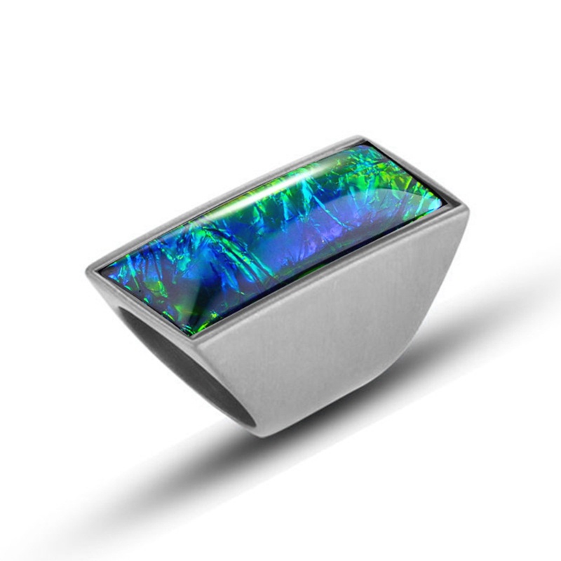 Fashion Berlebihan Cincin Logam Permata Buatan Bohemian Besar Untuk Pria Wanita Kepribadian Perhiasan Kasual Etnik Sederhana