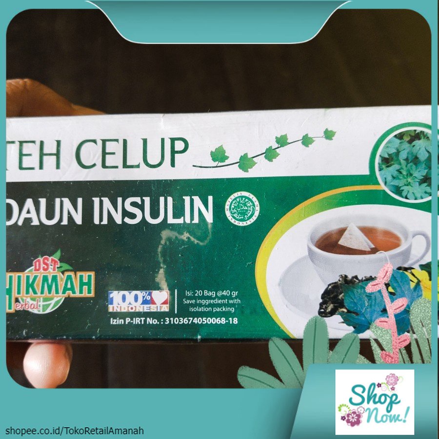 

Teh Celup Daun Insulin Hikmah isi 20 - Teh Herbal - Daun Insulin - Obat Diabetes - Teh Daun Insulin 123456-NH