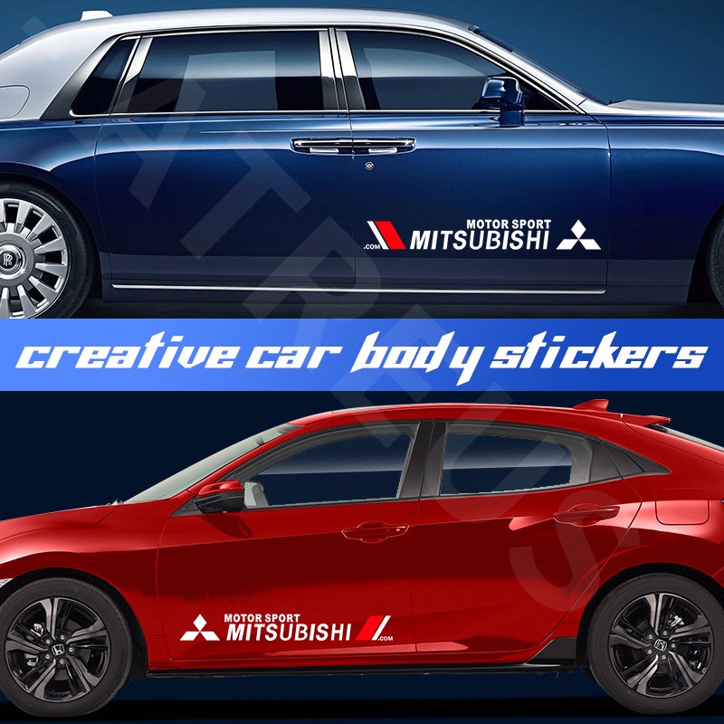 Stiker Mobil Mitsubishi Auto Door Side Body Decor Decals Anti Gores Cover Lecet Untuk Xpander Cross Pajero Outlander Sport Eclipse Attrage Triton Mirage Lancer Dekorasi Mobil