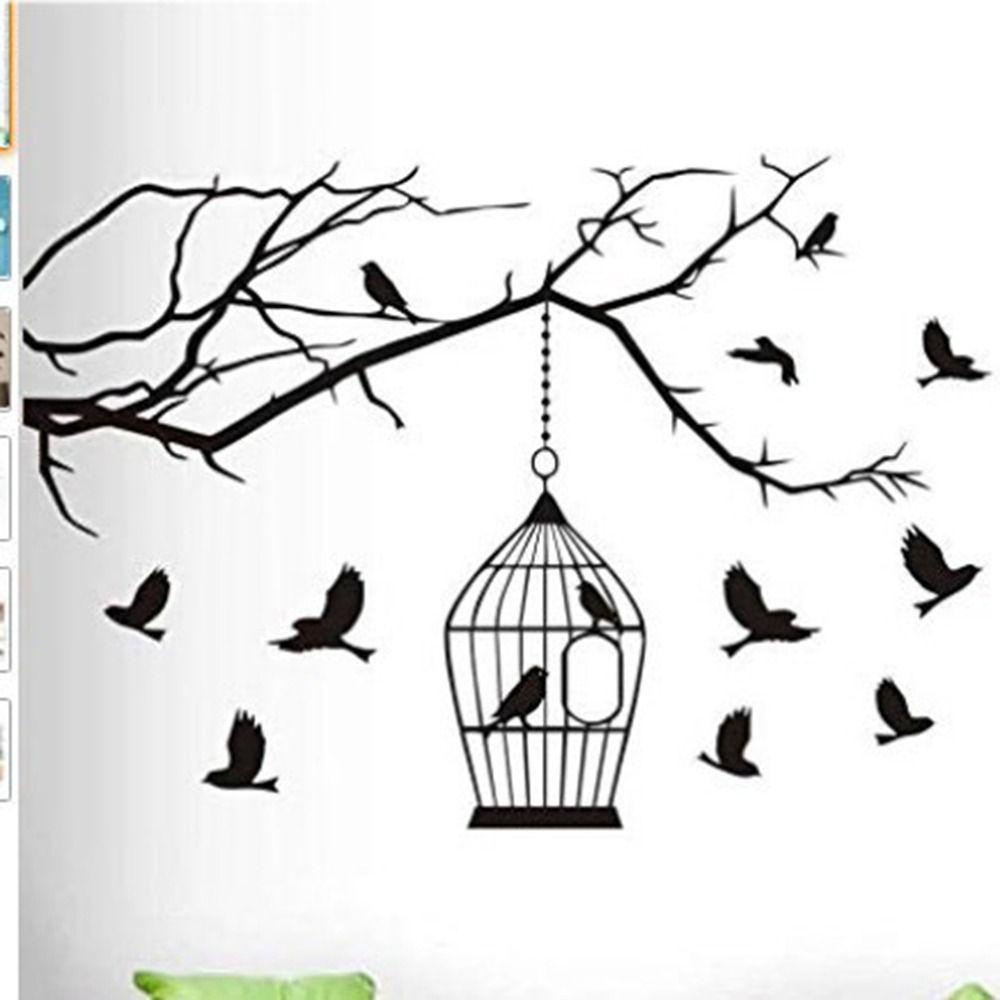 [Elegan] Birdcage Wall Sticker Self-adhesive Kualitas Tinggi Inspirasi Birdcag Removable Socket Tempel Background Dinding Gantung Kandang Stiker