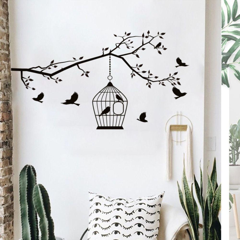 [Elegan] Birdcage Wall Sticker Self-adhesive Kualitas Tinggi Inspirasi Birdcag Removable Socket Tempel Background Dinding Gantung Kandang Stiker