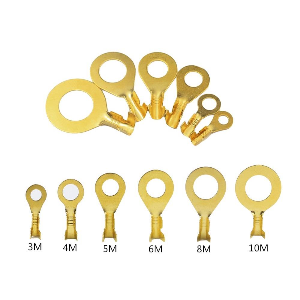 Lanfy Ring Lug Gold Brass Round Lug Kit Listrik Berbagai Lug Kabel Insulated