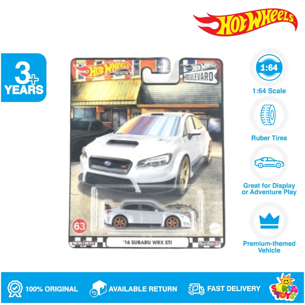 Suryatoys - Hot Wheels Boulevard 16 Subaru WRX STI Silver White