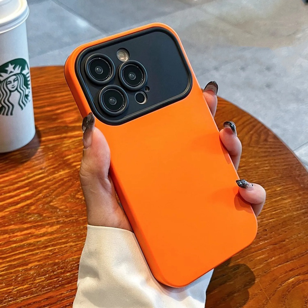 Silikon Casing Ponsel iPhone 14 Pro Max11 12 13 Pro Max X XS XR Xsmax14 plus Shockproof Dan anti-drop Pelindung Orange case