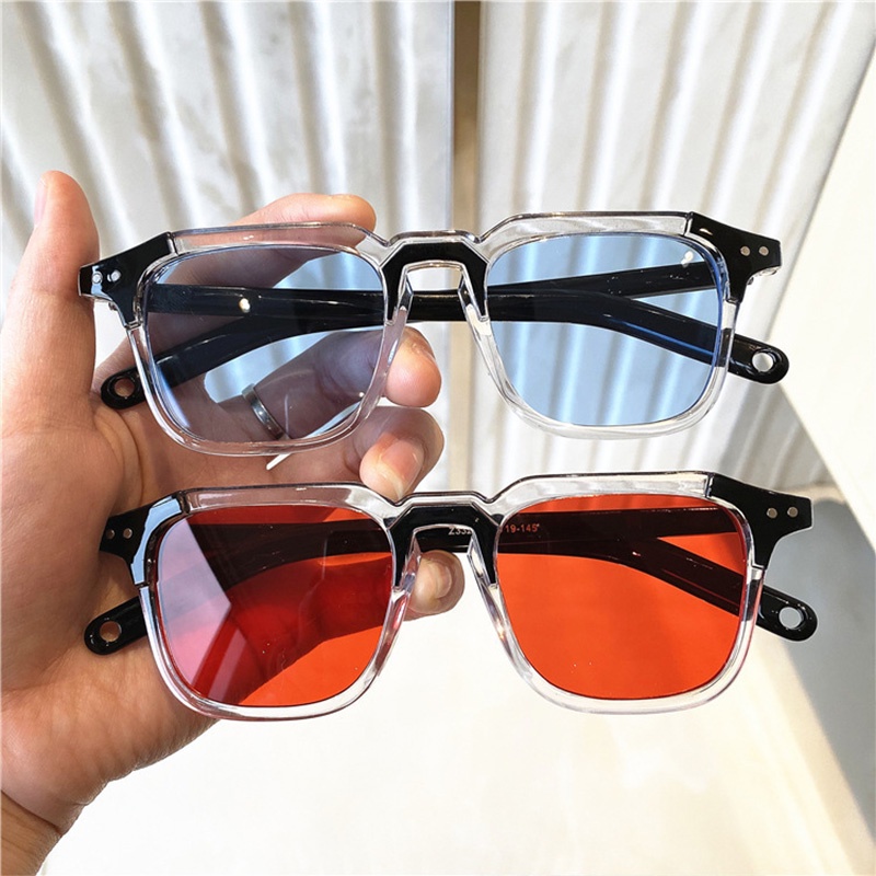 Kacamata Hitam Wanita Pria Optik Anti Sunglass Bingkai Persegi Modis Tamasya Perlindungan Fashion Sunglasses Kaca mata Hitam - SG