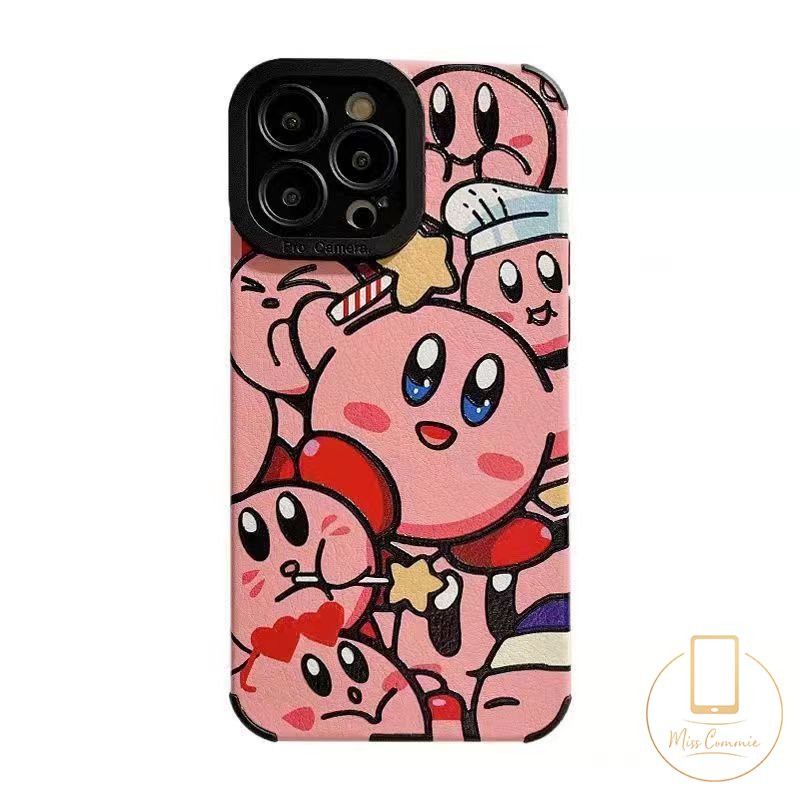 Kartun Imut Kuromi Casing Ponsel Kompatibel Untuk iPhone 7Plus 11 13 14 12 Pro MAX XR 78 Plus X XS MAX Indah Kirby Tekstur Kulit Mewah Shockproof Silikon Soft Cover