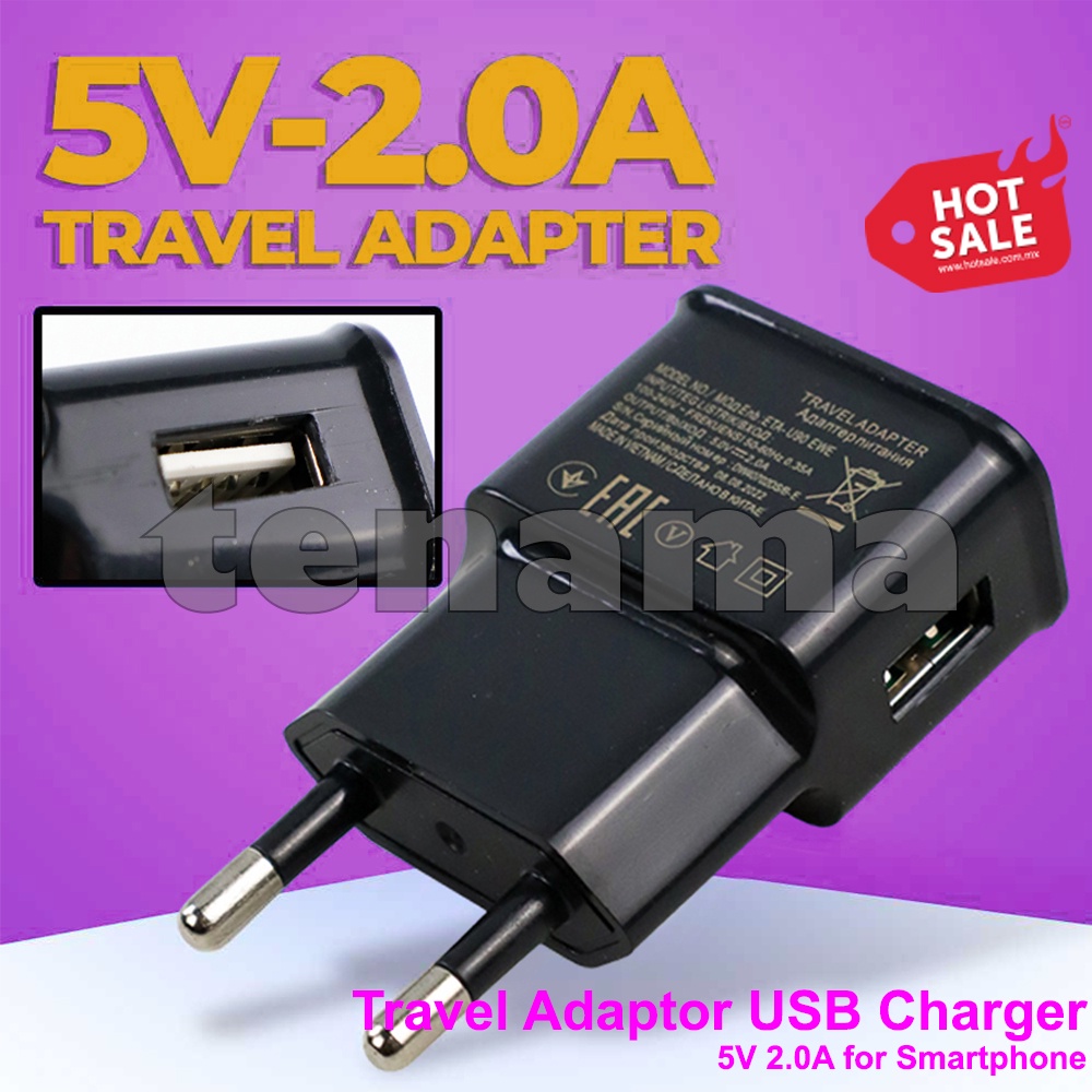 Travel Adaptor USB Charger 5V 2.0A for Smartphone