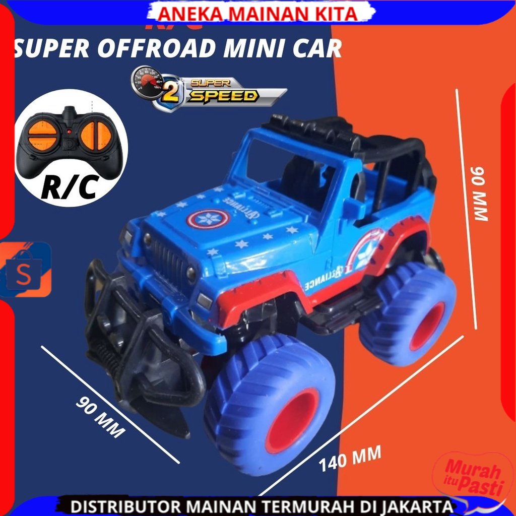 Mainan Anak  Mobil Remote Control Offrroad Mini Car Bentuk Unik Dan Tahan Banting Murah SNI