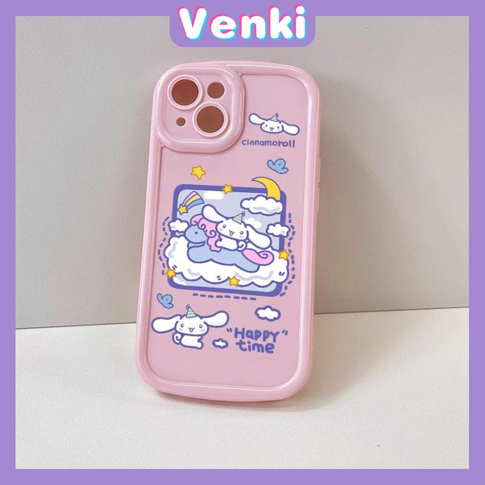 VENKI - For iPhone 11 Phone Case Pink Glossy TPU Soft Case Shockproof Protection Camera Cute Cartoon Character Compatible with iPhone 14 13 Pro max 12 Pro Max xr xs max 7 8 Plus