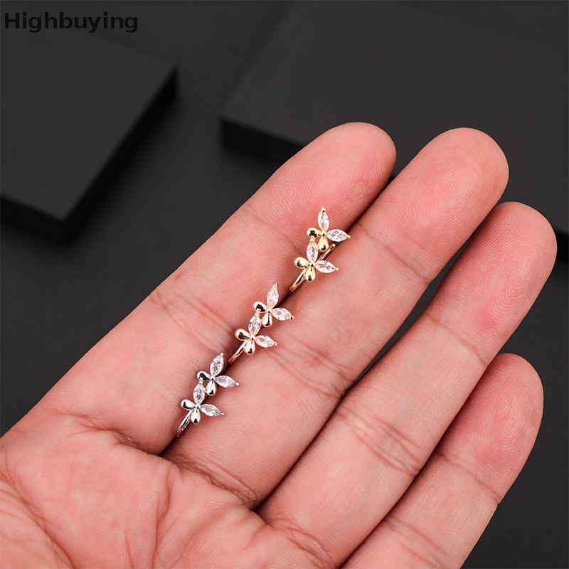 Hbid butterfly Non Piercing Tanpa Lubang Cincin Hidung Clip On Nose Hoop Ring Fake Glory