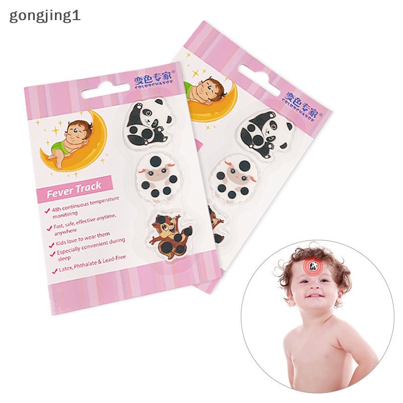 Ggg 3PCS/Pack FDA Kartun Termometer Suhu Stiker Termometer Dahi Bayi ID