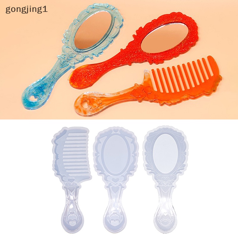 Ggg Designs Silicone Comb Mirror Mold Resin Casg Mold Jewelry Resin Mould Kerajinan Tangan Epoxy Resin Mold Untuk Perlengkapan Kerajinan Perhiasan DIY ID