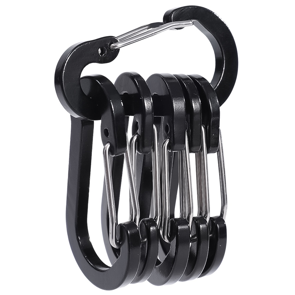 Outdoor Hitam Perak Kualitas Tinggi Berkemah Mendaki Gunung Carabiner Kait/Botol Air Portabel Paduan Aluminium Gantungan Kunci Gesper