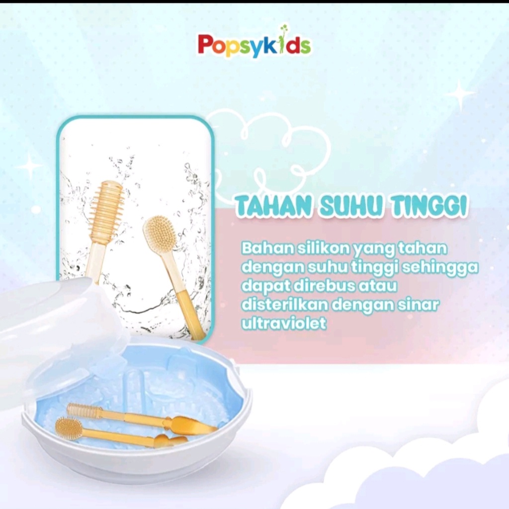 Popsykids Silicone Baby Oral Care - Pembersih Mulut Bayi Silicone