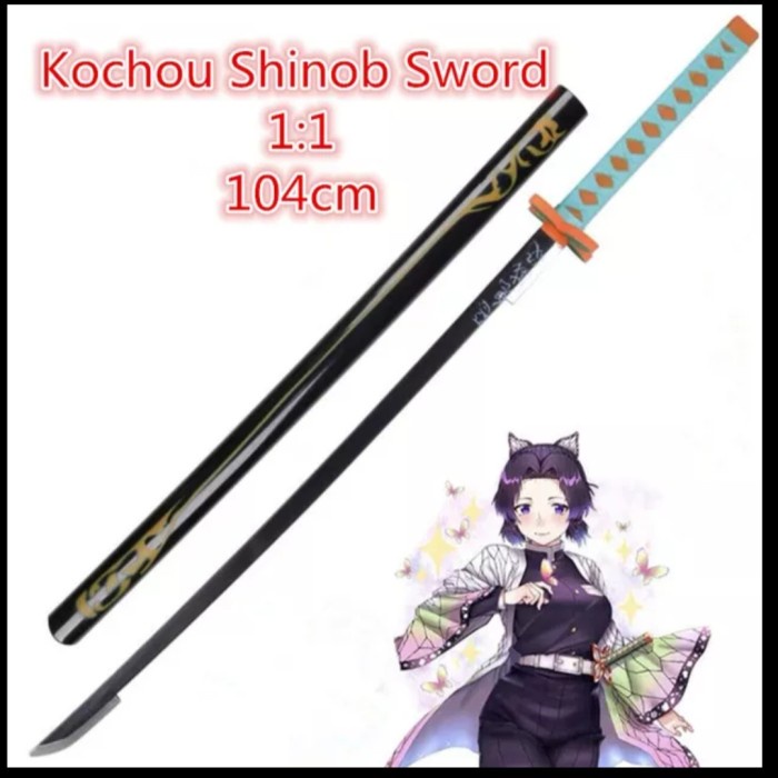 Pedang Kayu Anime Demon Slayer Kimetsu no Yaiba Tanjiro Cosplay Sword - Shinobu