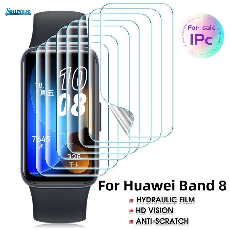 Ultra-tipis HD Tahan Debu Hydrophobic Oleophobic Transparan TPU Hydrogel Film Lembut Anti Gores Halus Perbaikan Smart Watch Pelindung Layar Untuk Huawei Band8