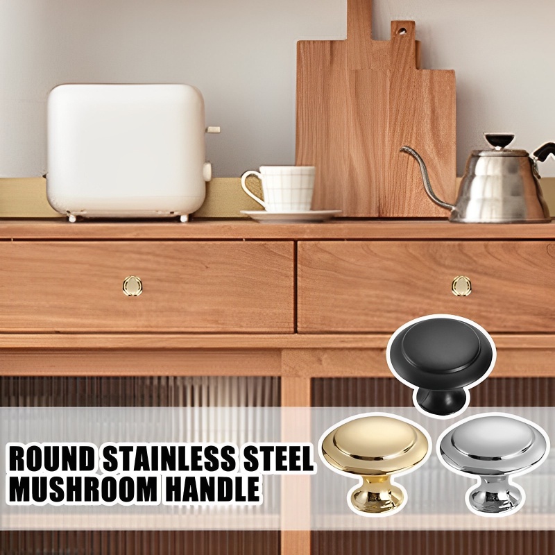 [Harga Grosir] Handle Lemari Bulat Simple Modern Tarikan Laci Lemari Stainless Steel Furniture Door Knob Pengganti Furniture Door Hardware Alat