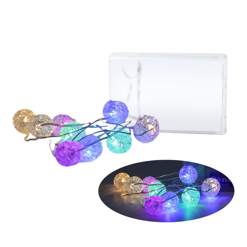 String Lampu Tenaga Baterai 10LED/Crack Ball Fairy String Lampu Outdoor Dekorasi Pesta Pernikahan