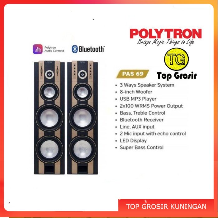 (SIAP KIRIM) SPEAKER AKTIF POLYTRON PAS 69 USB BLUETOOTH POLYTRON PAS69 KUNINGAN