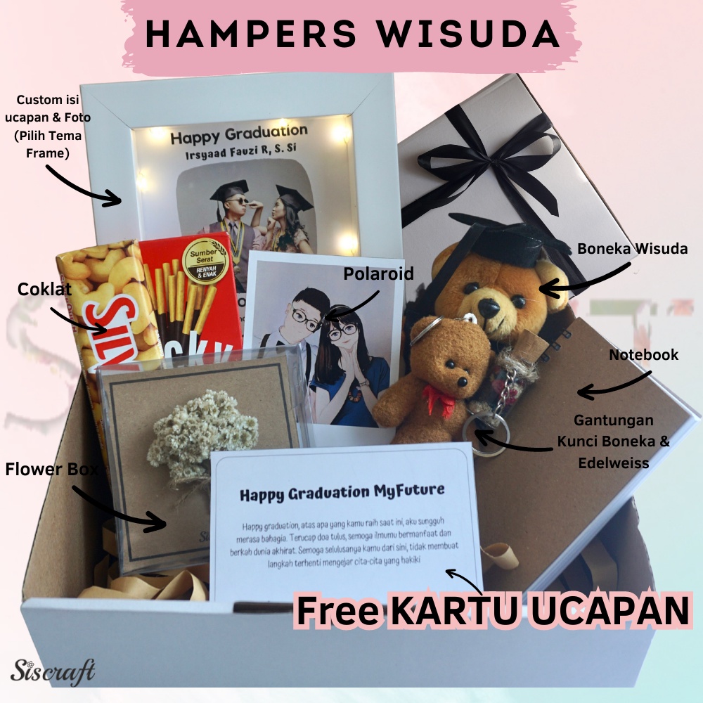 

Terbaru !! Hadiah Wisuda | Kado Wisuda | Hampers Wisuda | Gift Box Wisuda | Kado Graduation | Hampers Graduation | Kado Sidang Kelulusan Sempro Graduation Gift Boneka Wisuda | Gift Box Snack