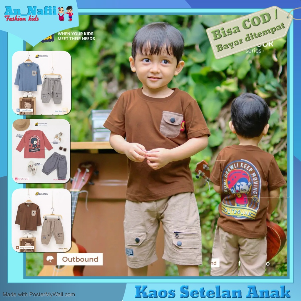 Kaos Setelan Anak Balita Unisex Usia 6 Bulan - 5 Tahun Baby Outdoor Hoofla Baju Anak Unisex 1 Tahun 2 Tahun 4 Tahun 5 Tahun Bahan Cotton Combed 24's