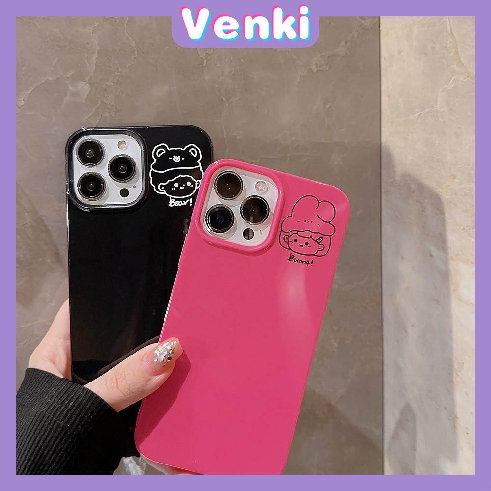 VENKI - Untuk iPhone 11 iPhone Case Hitam Merah Glossy TPU Soft Shell Tahan Guncangan Perlindungan Pompa Kamera Anak Laki-laki Sederhana Kompatibel dengan iPhone 14 13 Pro max 12 Pro Max xr xs max 7 8