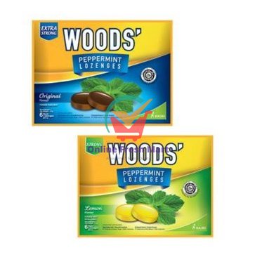 

15g - Woods' Peppermint Lozenges Extra Strong lemon woods