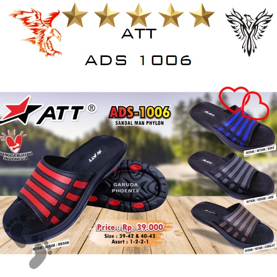 Sandal Selop Pria ATT ADS 1006 Phylon Eva motif GARIS 39-43