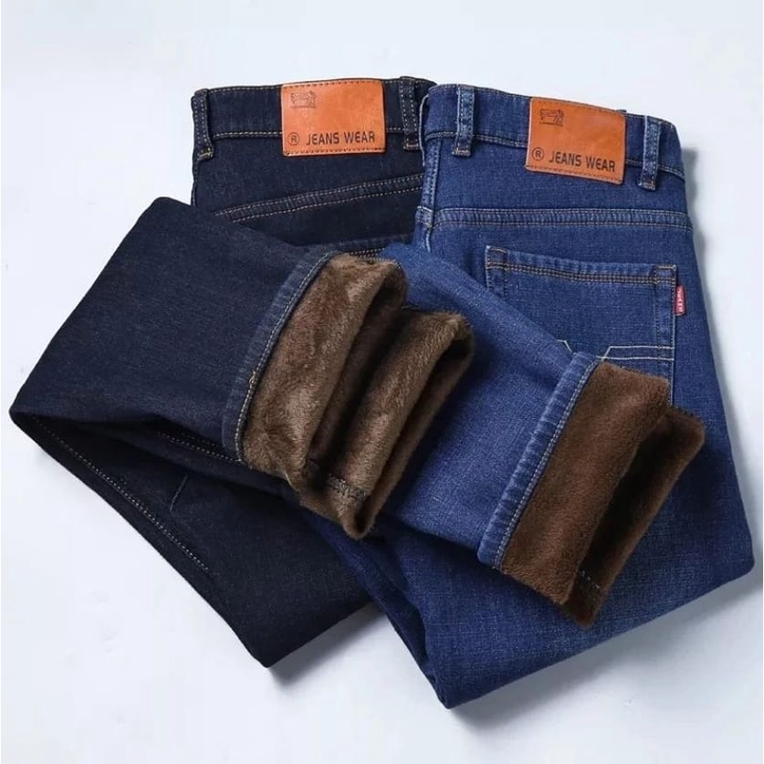 MAN THERMAL JEANS WINTER IMPORT CELANA PANJANG PRIA MUSIM DINGIN CASHMERE