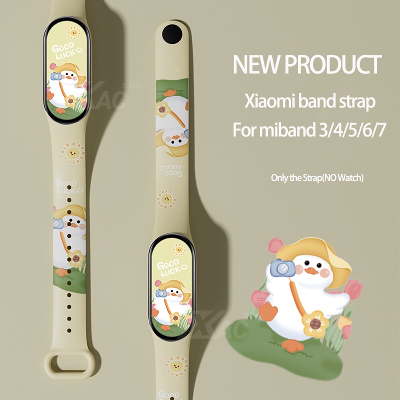 Watchband For Mi Band 7 6 5 4 3 Bracelet Xiaomi Mi Band 5 4 Strap Silicone cartoon Replacement Wristband Smartwatch Accessories