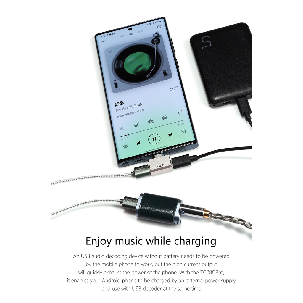 Dd ddHiFi TC28CPro USB-C Ke USB-C OTG Dan Power Adapter Untuk Ponsel Android iPad PC Memungkinkan Menikmati Musik Saat Charging