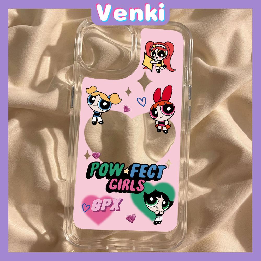 VENKI - Untuk iPhone 11 iPhone Case Bening Lubang Besar Ruang Case TPU Soft Shell Shockproof Protection Camera Lucu Kartun Gadis Kecil Kompatibel dengan iPhone 14 13 Pro max 12 Pro Max xr