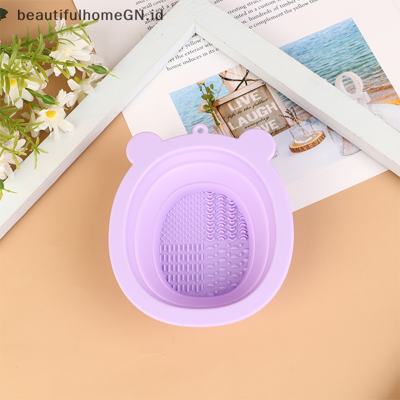 {Cantik} Kuas Makeup Pembersih Scrubber Pads Cuci Silicone Mat DIY Masker Mangkuk~