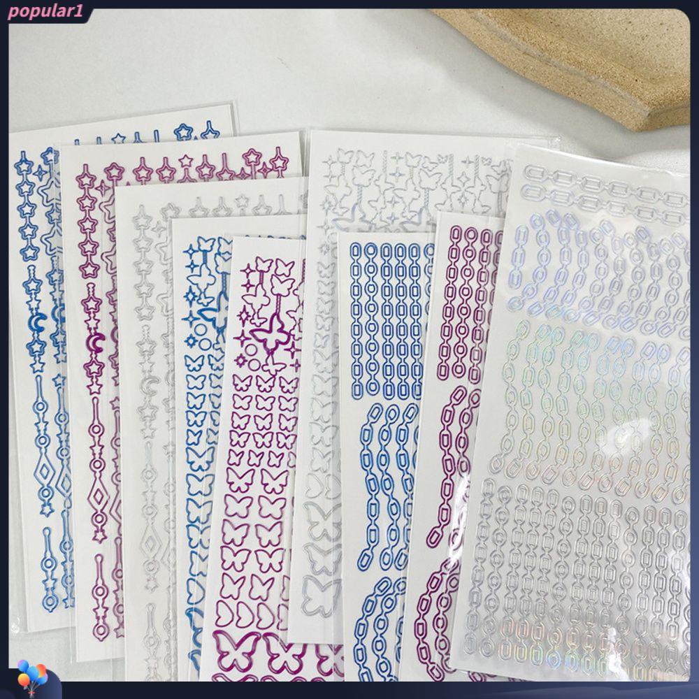 Populer Stiker Laser PVC Perlengkapan Sekolah Perlengkapan Seni Bronzing Kupu-Kupu Scrapbooking