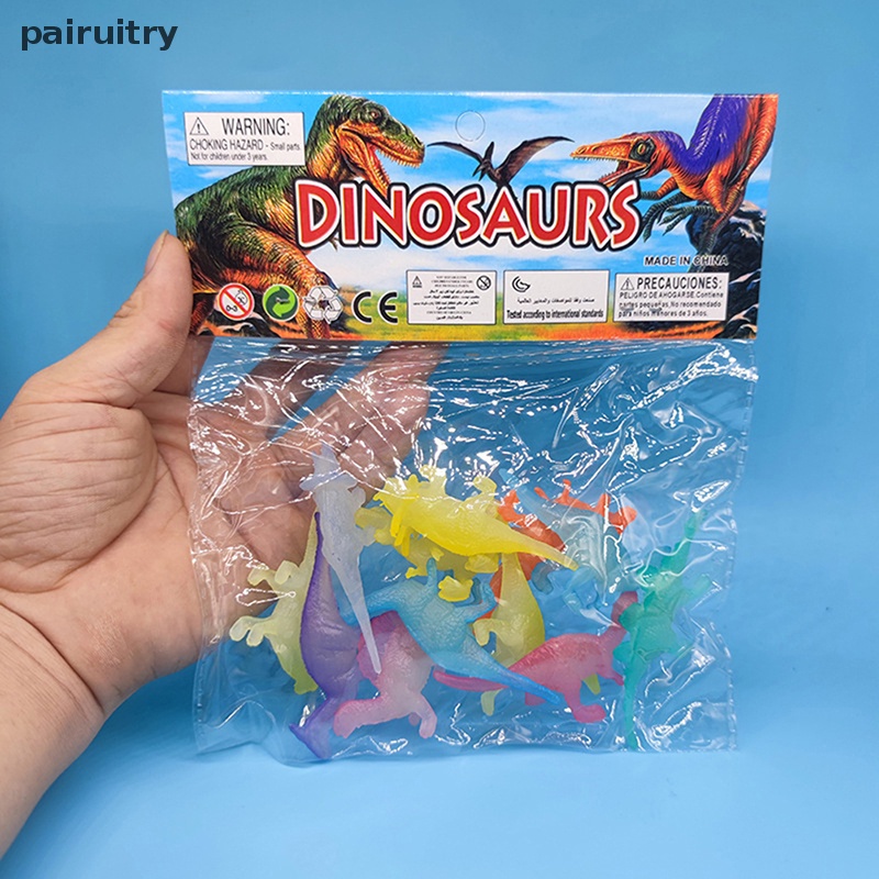 Prt 12 /16 /17Pcs Mainan Luminous Dinosaurus Glow In The Dark Untuk Anak-Anak Hewan Mini Model PRT