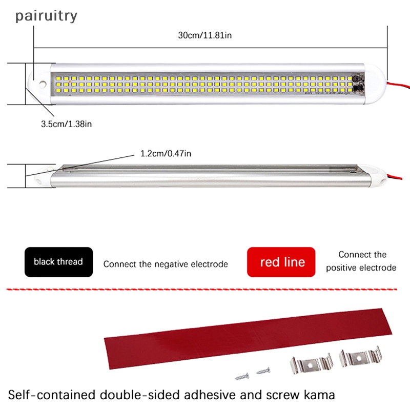 Prt 12-85V 120LED Lampu Interior Mobil Strip Bar Lamp Van Bus Caravan Saklar On/Off PRT