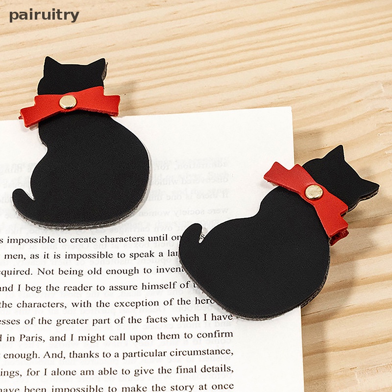 Prt High Quality PU Leather Cat Bookmark Siswa Membaca Kulit Halaman Buku Folder Hadiah Lucu Animal Mini Bookmark Untuk Pecinta Membaca PRT