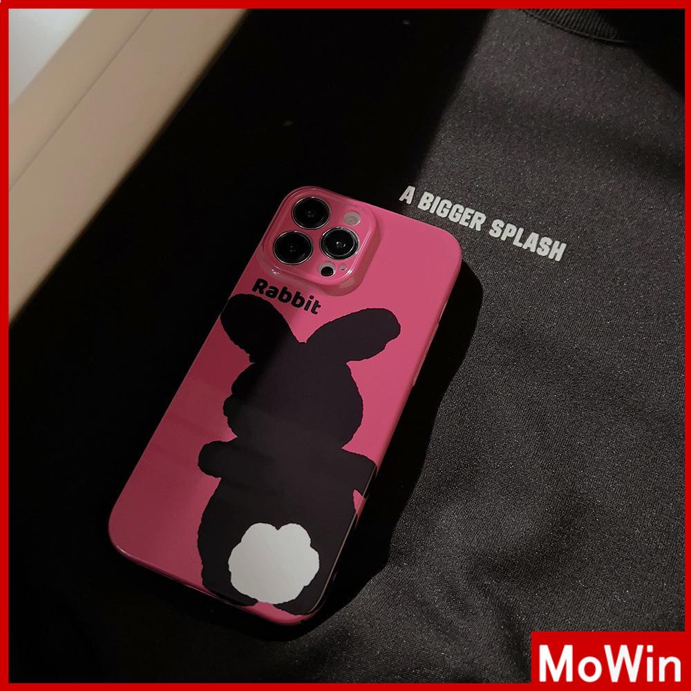 Case iPhone 14 Pro Max iPhone Case Cream Glossy Soft Case TPU Tahan Guncangan Kamera Case Perlindungan Cute Black Bunny Kompatibel dengan iPhone 13 Pro Max 12 Pro Max 11 Xr Xs Max 7 8Plus