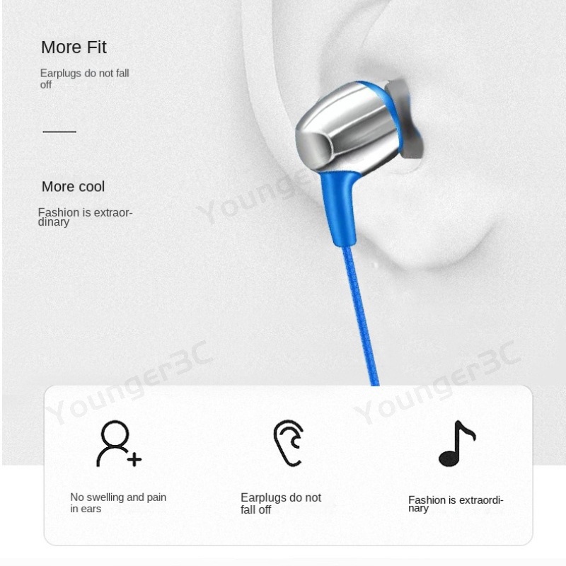 3.5mm In ear Wired Earplugs Music Tuning HiFi Bass Stereo Earbuds Kontrol Sebaris Bass Earphone Headset Telepon Kabel Dengan Mikrofon