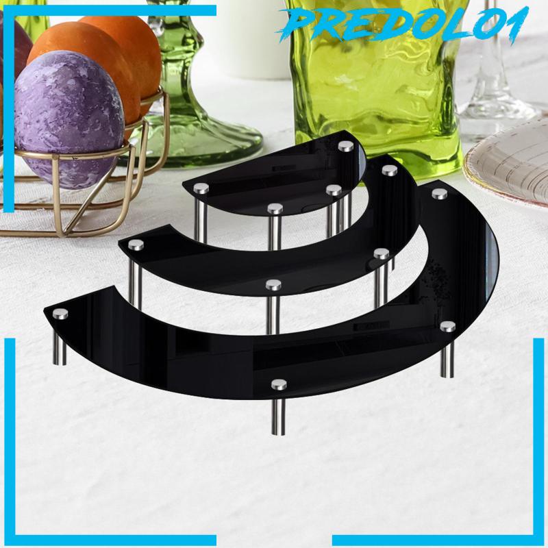 [Predolo1] Stand Display Cupcake Dessert Setengah Bulan Bahan Akrilik Untuk Pernikahan Rumah