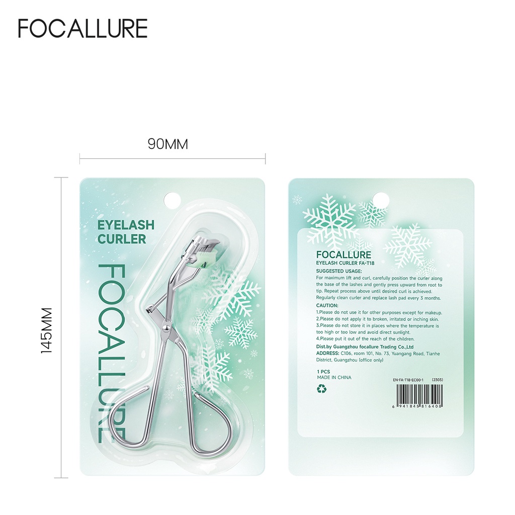 Focallure Portable Tahan Lama Penjepit Bulu Mata Warping Sisir Penjepit Bulu Mata Long Curl Efek Alami Alat Rias Mata FA-T18