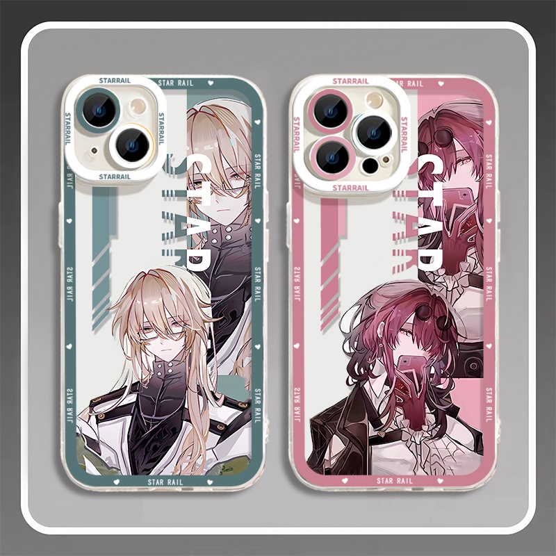 IPHONE Honkai Star Rail Himeko Luocha Soft Phone Case Kompatibel Untuk Iphone14 11 13 12 Pro Max XS XR X8 7 6S Plus Mini Kafka Casing Transparan TPU Silikon Shockproof Cover