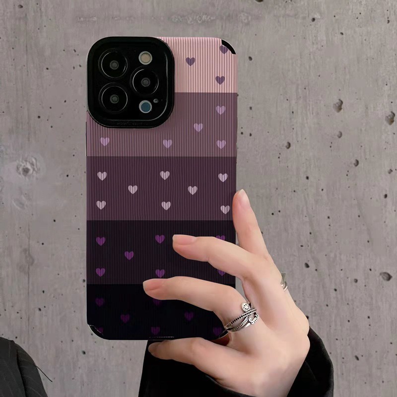 Lamb Skin Pretty Purple Love Soft Case IPhone 6S 7 Plus 8 Plus X XS XR XS Max 11 13 12 14 PRO Max 14 Plus 12 13 mINI SE Phone Case Girl Women's Fashion