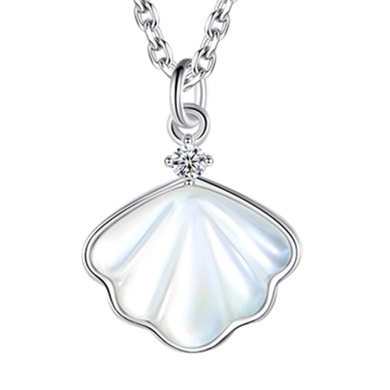 Fashion Aksesoris Perhiasan Kalung Liontin Tembaga Kalung Perempuan Rantai Klavikula Temperamen Sederhana Korea Pribadi Mutiara Shell Liontin Hadiah Ulang Tahun