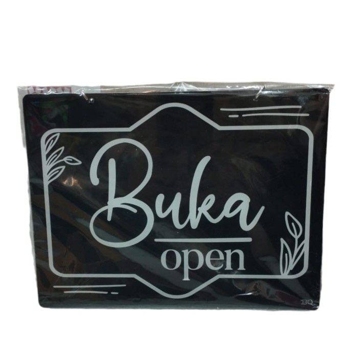 

Acrylic Boyko Tulisan Buka Open Tutup Close Hitam Putih 20cmx15cm