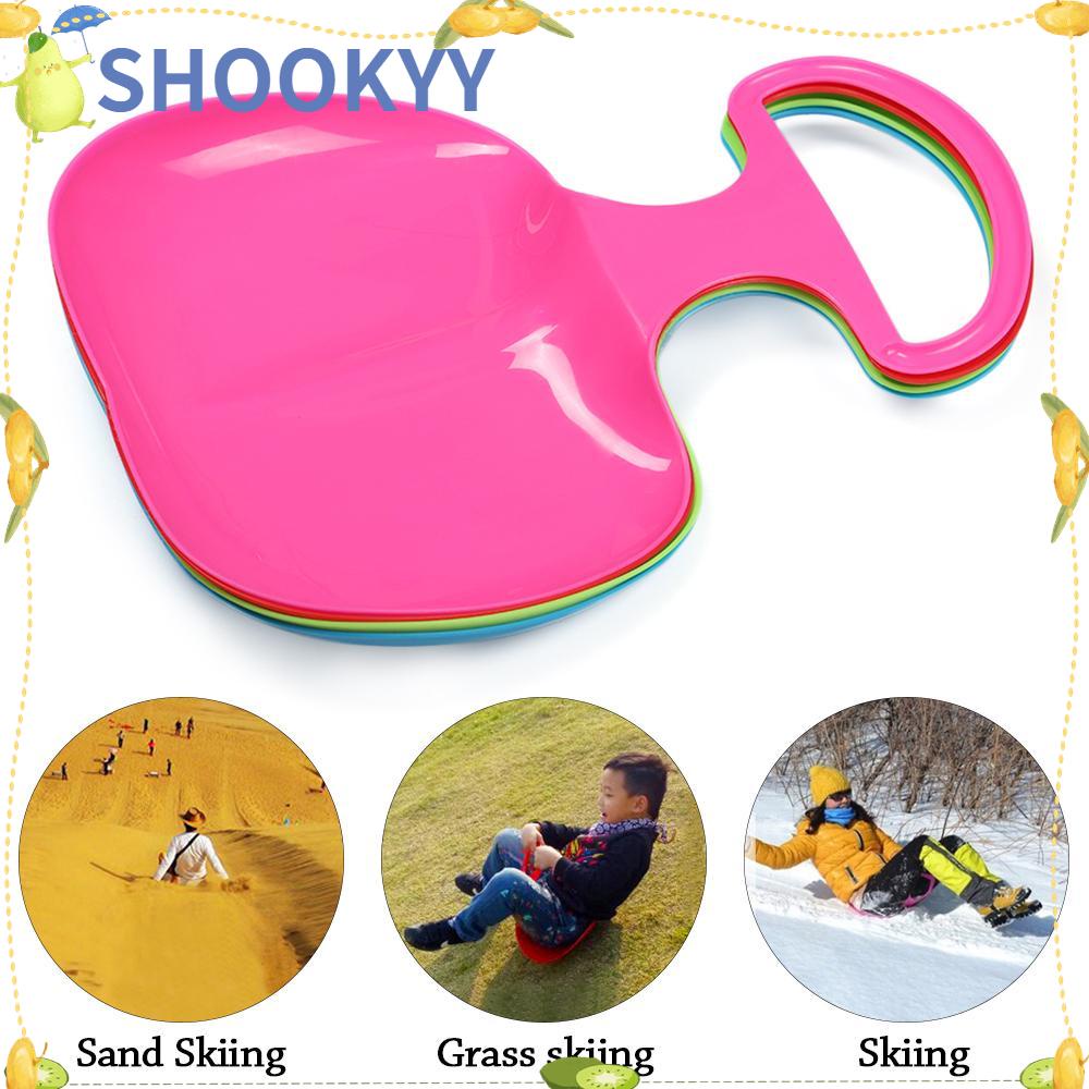 Toboggan Rumput Plastik Sledge Salju Anak-Anak CHOOKYY Dengan Papan SKI Gagang Besar