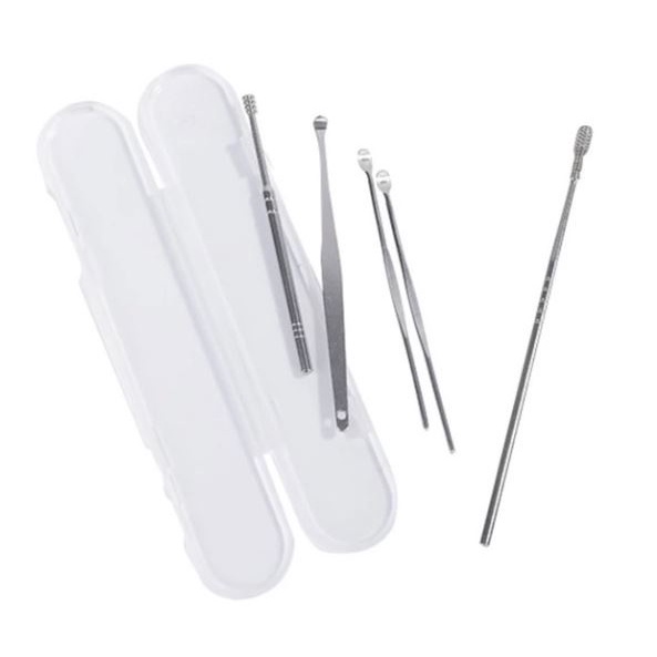 (NCS) Korek Kuping Set 5 Pcs Alat Pembersih Kotoran Telinga Bahan Stainless Steel Anti Karat Ear Wax Cleaner Besi Earwax